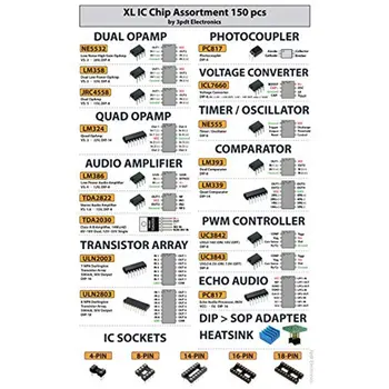 150 Tk Opamp Ostsillaator Taimer Optocoupler IC Pwm IC Chip Valik Operatiivne Võimendi PC817 NE555 LM358 LM324 JRC4558