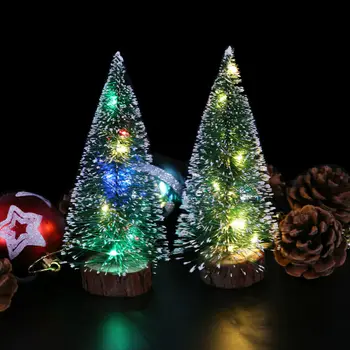 15CM Mini Jõulupuu koos LED Tuled, Kaunistused Laua Tabel Decor Xmas Giftairy String Light Christmas Tree Kaunistused Deco