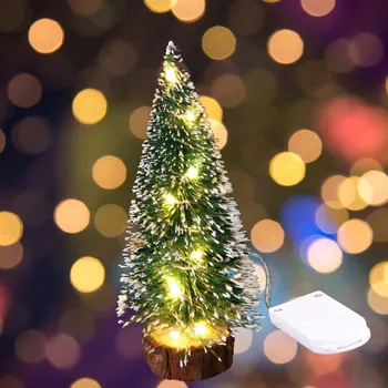 15CM Mini Jõulupuu koos LED Tuled, Kaunistused Laua Tabel Decor Xmas Giftairy String Light Christmas Tree Kaunistused Deco