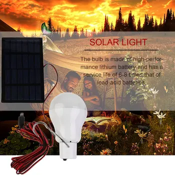 15W 150LM Portable LED Solar Lamp Laetud Päikeseenergia Paneel, Powered Avarii Pirn Väljas Garden Camping Telk Fishin