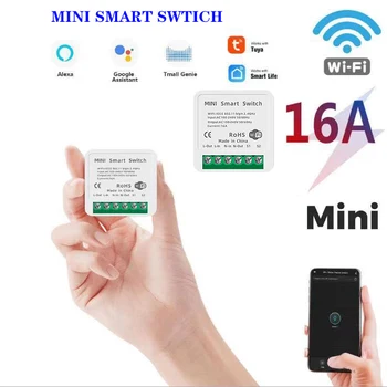 16A Mini Smart WIFI DIY Lüliti Mini Smart Switch 2Way Kontrolli Smart Home Auto Moodul Töötab Alexa Google ' i Kodu Smart Elu App 113734