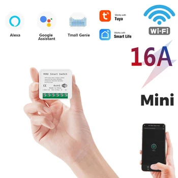 16A Mini Wifi Smart Switch Taimer Traadita Lülitid Targa Kodu Automaatika Moodul Töö Tuya Alexa Google ' i Kodu Smart Elu App