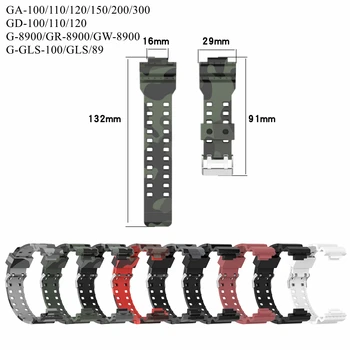 16mm Silikoon Watchband jaoks Casio G-shock-GA 110 100 120 300 GD100 110 GW-8900 Kamuflaaž Watch Band Vöö Randmepaela