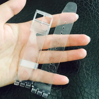 17mm 19mm 20mm Ultra-õhuke Pehme Silikoon on Läbipaistev Vaadata Ansamblid Käevõrud jaoks Swatch Naha Seeria Rihm Naised Mehed
