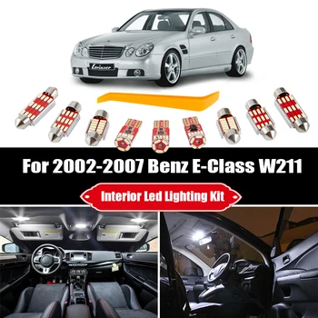 17pcs Aastateks 2002-2006 2007 Mercedes Benz E-Klass W211 Valge Canbus LED-Kaart Dome Lugemise Lae Pagasiruumi Ukse Tuled Salongi Komplekt 52520