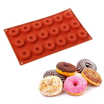 18 Süvend Magustoit Mini Šokolaadi Baking Pan Ringi Kujuga Silikoonist Donut Hallituse Sõõrik Hallitusseened