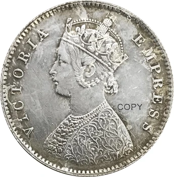 1889 India Poole Ruupia Kuninganna Victoria Cupronickel Pinnatud Hõbe Kollektsiooni Eksemplar Mündi 165283