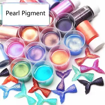 18Color Kosmeetika Hinne pärlmutterläiget tekitavad Mica Pulber Epoksüvaik Värvi Pärl Pigment 10g 177211