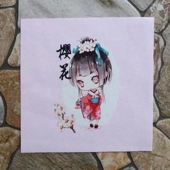 18cm*18cm -8pcs Flower Girl Jaapani Stiilis Puuvillane Riie Õmblusmasinad Kodu kaunistamiseks,Padi DIY digitaaltrükk Riie D20