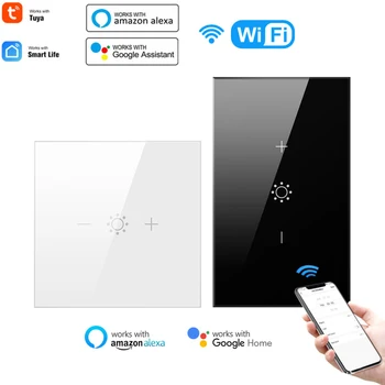 1TK 10A Tuya Smart WiFi Seina Touch Lõpmatu Dimm Lüliti Klaasist Paneel, Traadita El Standard teha Koostööd Google ' i Kodu Ja Alexale