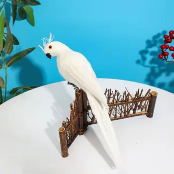 1TK Käsitöö Simulatsiooni Papagoi Loominguline Sulg Muru Figuriin Ornament Loomade Lindude Aed Lind Prop Kaunistamiseks Miniatuursed