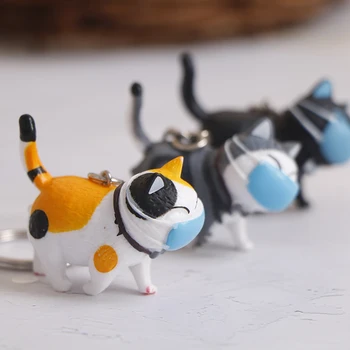 1TK Mini Armas Rasva Bell Kassid PVC Pöörata Väljend Anime Figuriin Võtmehoidja Võlusid Kingitused Tegevus Joonis Ripats Mänguasi 72618