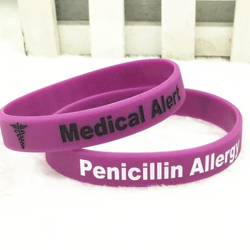 1TK Penitsilliini Allergia Märku, Silikoon Käepael Logo Armband Õde Bangles Meeste Naiste