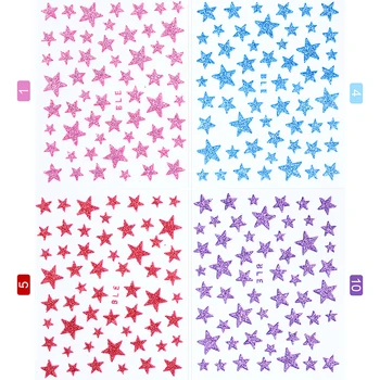 1TK Star Geomeetria 3D Küünte Liugurit, Hõbedane/Must/Kuld Tähed Glitter Läikiv Viimistlus Decal DIY Üleandmise Liim Liugurid Maniküür 171360