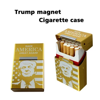 1TK Trump portsigar Alumiinium Sigaret Kasti Sigari Tasku Ladustamise Kingitus Auto Kaunistused Aouvenir