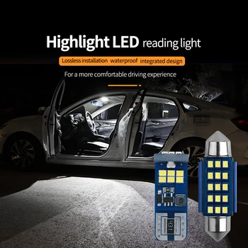 1X Canbus Festoon 2016 12/18SMD LED Valgus Auto numbrimärk Lamp Lugemine Kerge Katus, pagasiruumi Pirnid 31/36/39/41MM Ei Vea Valge 12V