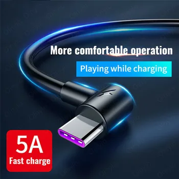 1m 2m 3m C-Tüüpi USB-Kaabel traat 90 Kraadise kaare super Kiire Laadija juhe Data kaabel Samsung s7 xiaomi redmi LG microusb