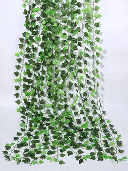 1tk 230Cm Roheline Silk Kunstlik Rippuvad Lehed Vanik Taimed Viinapuu Kodu Pulm Seina Kaunistamiseks Taust Kunstlik Taimed 17258