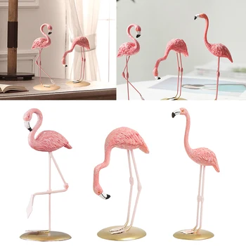 1tk Flamingo Linnud Haldjas Aias Figuriin Kodu Miniatuuri Põhjamaade Figuriin Loomade Kuju, Ornament, Maastiku Kodu Pool Decor 60825
