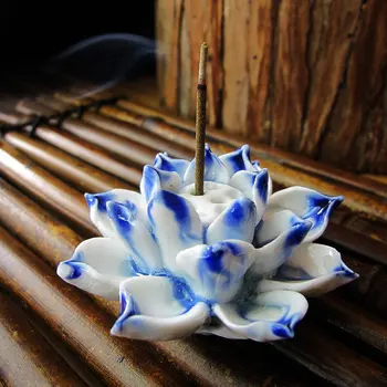 1tk Keraamiline Lotus Viiruk Sisesta Mini Lille Kuju Kodu Sandlipuu, Viiruk Omanik Zen Kaunistused Budistliku Asjade Folk Käsitöö