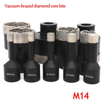 1tk Kuiv Tolmuimeja Brazed teemantpuurimine Core Bitti Keraamiliste Plaatide Auk Nägi, Graniit, Marmor Drill Bits M14 keermega Auk Nägi