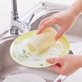 1tk Käsnkõrvitsast Nõudepesu Käsna Spone Keha Washclothes Eco Sõbralik Majapidamise puhastusvahendid ja Vannituba Köök Aksessuaarid