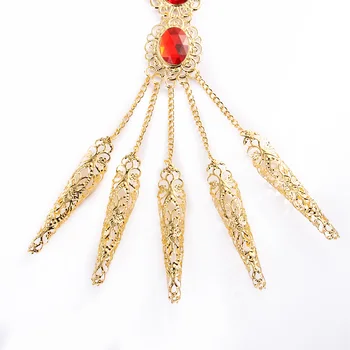 1tk Mood India Tai Golden Finger Käevõru Särav Punane Kristall Tüdruku kõhutants Käevõru Ehted Kingitused