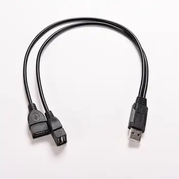 1tk Must-USB 2.0 pikenduskaabel A-1 Emane 2 Dual USB-Mees Andmed Hub Power Adapter Y Splitter Laadimine USB Juhe, toitejuhe