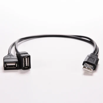 1tk Must-USB 2.0 pikenduskaabel A-1 Emane 2 Dual USB-Mees Andmed Hub Power Adapter Y Splitter Laadimine USB Juhe, toitejuhe