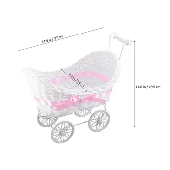 1tk Ostukorvi Roo Kolmerattalised sõidukid Lille Korv Silmkoelised Lill Mini Auto sisustustarbed Pulm Baby Shower Pool Decor Sünnipäeva