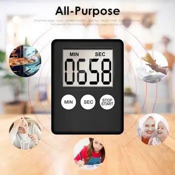 1tk Super Õhuke LCD Digitaalne Ekraan, Köök Taimer Square Toiduvalmistamis Count Up Taimer Alarm Magnet Kella Köök Loendurid Köök Vahend