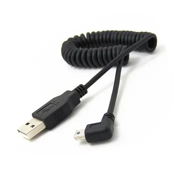 1tk USB 2.0 Mees-Mini USB 5 Pin Parem Nurk 90 Kraadi Spiraal Rullis Adapteri Juhe, Kaabel, 5ft MP3-Mängijad, digitaalkaamerad 174554