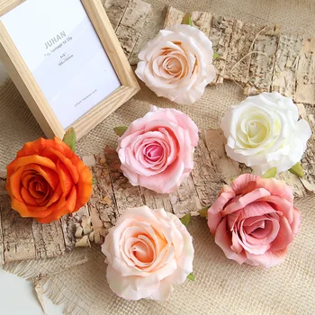 1tk kunstlik roosid valge siid võltsitud roosid lill faux juhid kõrge kvaliteedi DIY pulm kodu kaunistamiseks külalisteraamatusse tarvikud
