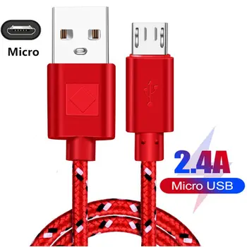 2.0 Nailon Micro-USB-Kaabliga Kiire Laadimine Traat, Samsung Xiaomi Kaabel Mobiiltelefoni Kiire USB Laadija Kaabel Juhe Android