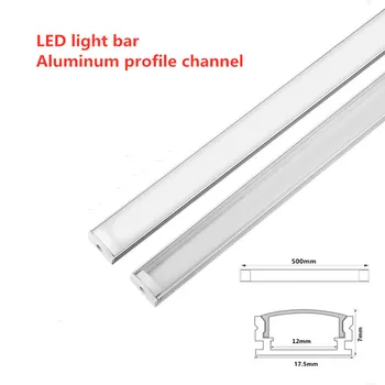 2-30pcs/palju LED alumiiniumist profiil U-Stiilis 0.5 M 5050 5630 led riba,piimjas/läbipaistev kaas alumiinium kanal