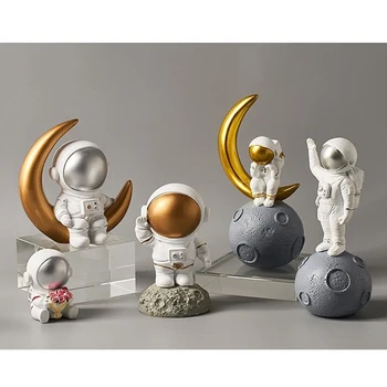 2-6tk Vaik Astronaut Figuriin Maja, elutuba Decor Käsitöö Kuu Planeedil Spaceman Kujud Lapsed Poisid Teemastatud Pool Accs