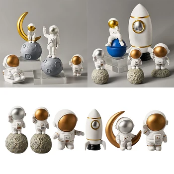 2-6tk Vaik Astronaut Figuriin Maja, elutuba Decor Käsitöö Kuu Planeedil Spaceman Kujud Lapsed Poisid Teemastatud Pool Accs