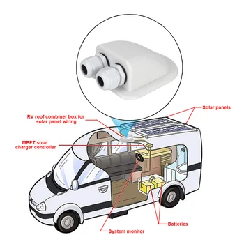 2 Auku Caravan Solar Car Junction Box Kaabel Kanne Nääre Kasti Katuse Traat Kanne Kaabli Ühenduspesa Omanik RV Jaht Haagissuvilate Tarvikud
