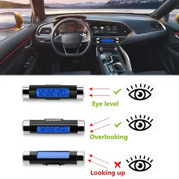 2 In 1 Auto Sõiduki LCD Digitaalne Ekraan Auto Termomeeter Kell Kaasaskantavad Car Air Vent Outlet Clip-LED-Backlight Dropship