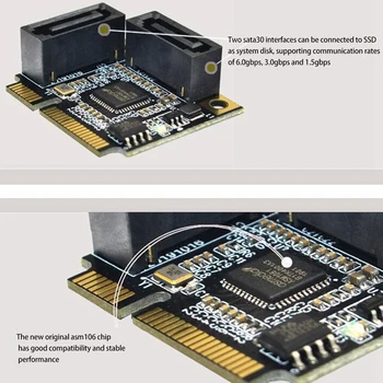 2 Porti Mini PCI-E PCI-Express SATA Converter 3.0 kõvaketas Laiendamise Kaart, SATA Kaabel PC Arvuti