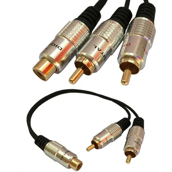 2 RCA (Isane), 1 RCA (Emane) Stereo Audio Adapter Y Subwoofer Kaabel 2 mehe ja 1 Naise Y Splitter Pistikud Pikendus Juhe