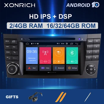 2 din Android 10 Auto DVD Multimeedia Mercedes Benz E-klass W211 E200 E220 E300E350 E240E280 CLS-KLASSI W219GPS Raadio Audio DSP