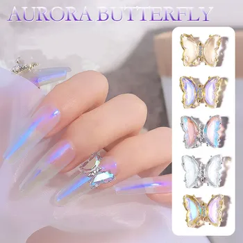 2 tükki jää läbipaistev aurora liblikas 3D küünte kaunistamiseks mood crystal DIY ehted maniküür disainilahenduse tarvikud 145537