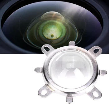 20-100W LED Valguse Objektiiv, LED-Helkur 44mm Optiline Klaas Objektiivi + 50mm Helkur Collimator Cup + Fikseeritud Bracket 90 kraadi
