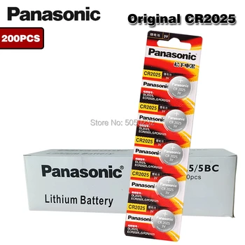 200PCS Originaal PANASONIC CR2025 Nuppu Cell Battery 3V Liitium Patareid Kellade Mänguasjad Arvuti Kalkulaator Kontrolli CR 2025