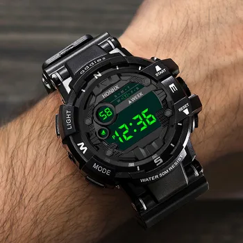 2020 Minimalistlik Meeste Käekell Mood Meeste Veekindel LED Digitaalne Kuupäev Sõjalise Spordi Kummist Quartz Watch Häire Relogio Mascul
