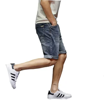 2020. aasta Suvel lühikesed Püksid Meeste Brändi tumesinine Denim lühikesed Püksid Puuvillased Meeste Vabaaja Pikad Püksid, Teksad Suurendada Suurus, Meeste Riided