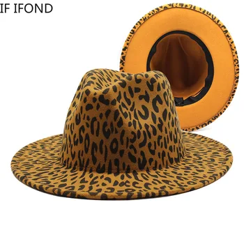 2020. aasta uus Leopard Tera Korter Ääreni Villa Tundnud Fedora Mütsid Mehed Naised Huopahattu Panama Ametlik Jazz Mütsid 138324