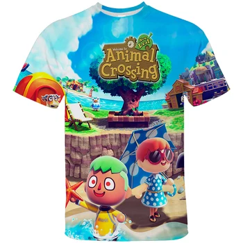 2021 Animal Crossing 3D T särk Poisid Tüdrukud Suvel Moe Lühikesed Varrukad Puuvill Laste T-särk Lapsed, Peace Tops Vabaaja Rõivad