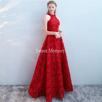 2021 Custom Made Punane Khaki Päitsed Pikk Õhtu Kleidid Naistele Ametliku Kleit Magus Mälu Tüdrukud Põranda Pikkus Pulmapidu Kleit